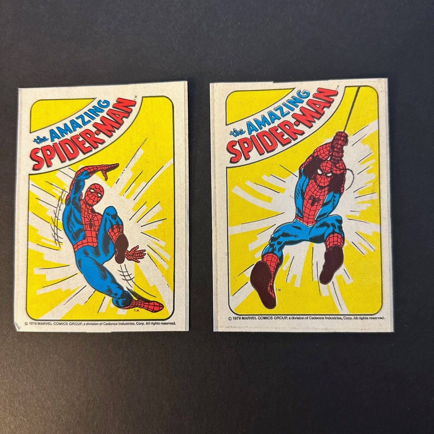 Lot of Two Marvel Vintage Spider-man Stickers 1979  The Amazing Spiderman