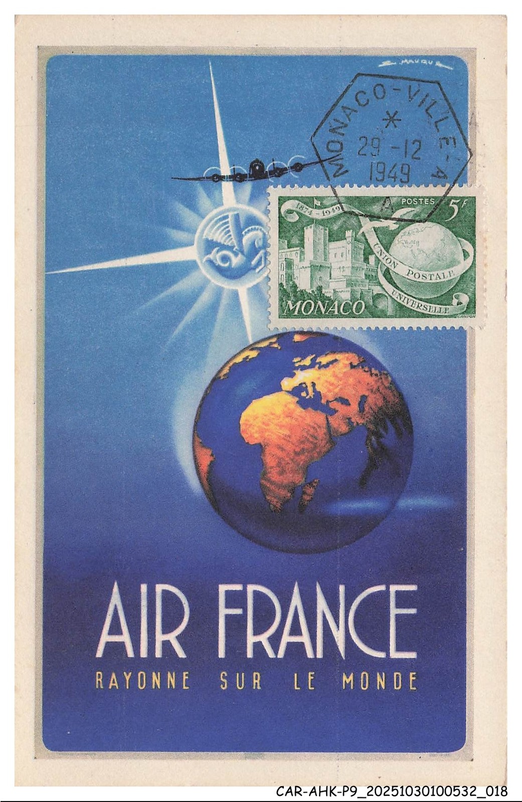 CAR-AHKP9-0471-MAXIMUM CARDS - AVIATION - Air France - Global Airline Network