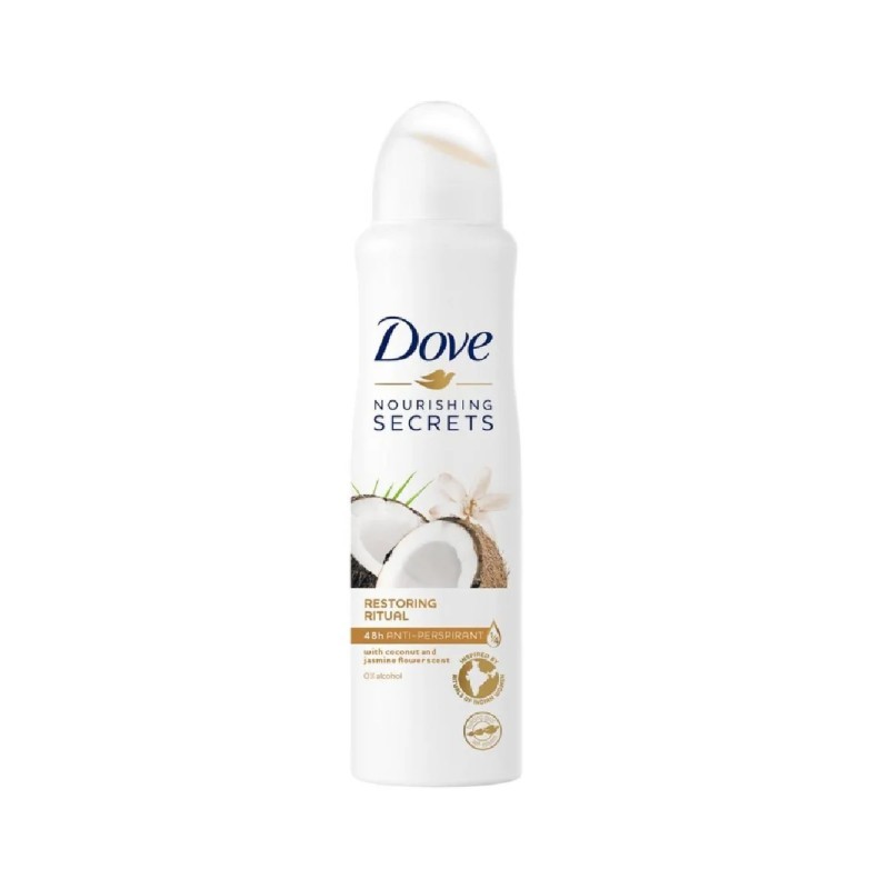 6x Dove Coconut Jasmine Spray Deodorant Fresh Odor Protection 150ml New