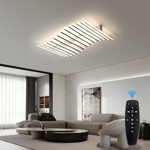  15 Lights Linear Modern Ceiling Light 43.3 inch 15 lights White+Black A