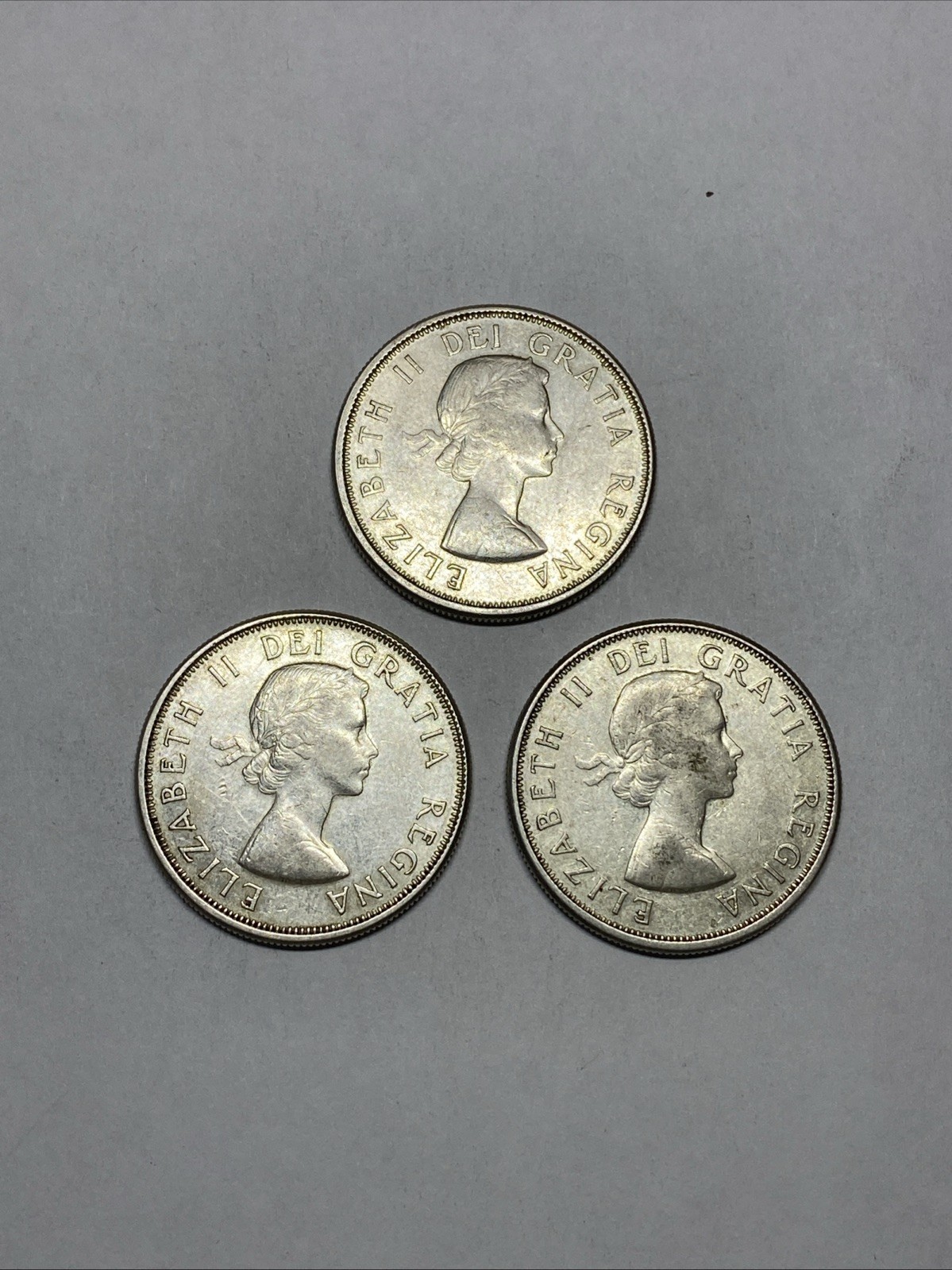 Lot of 3 Canada 1963 Silver 50 Cents Coins Canadian Half Dollars 34.93g 