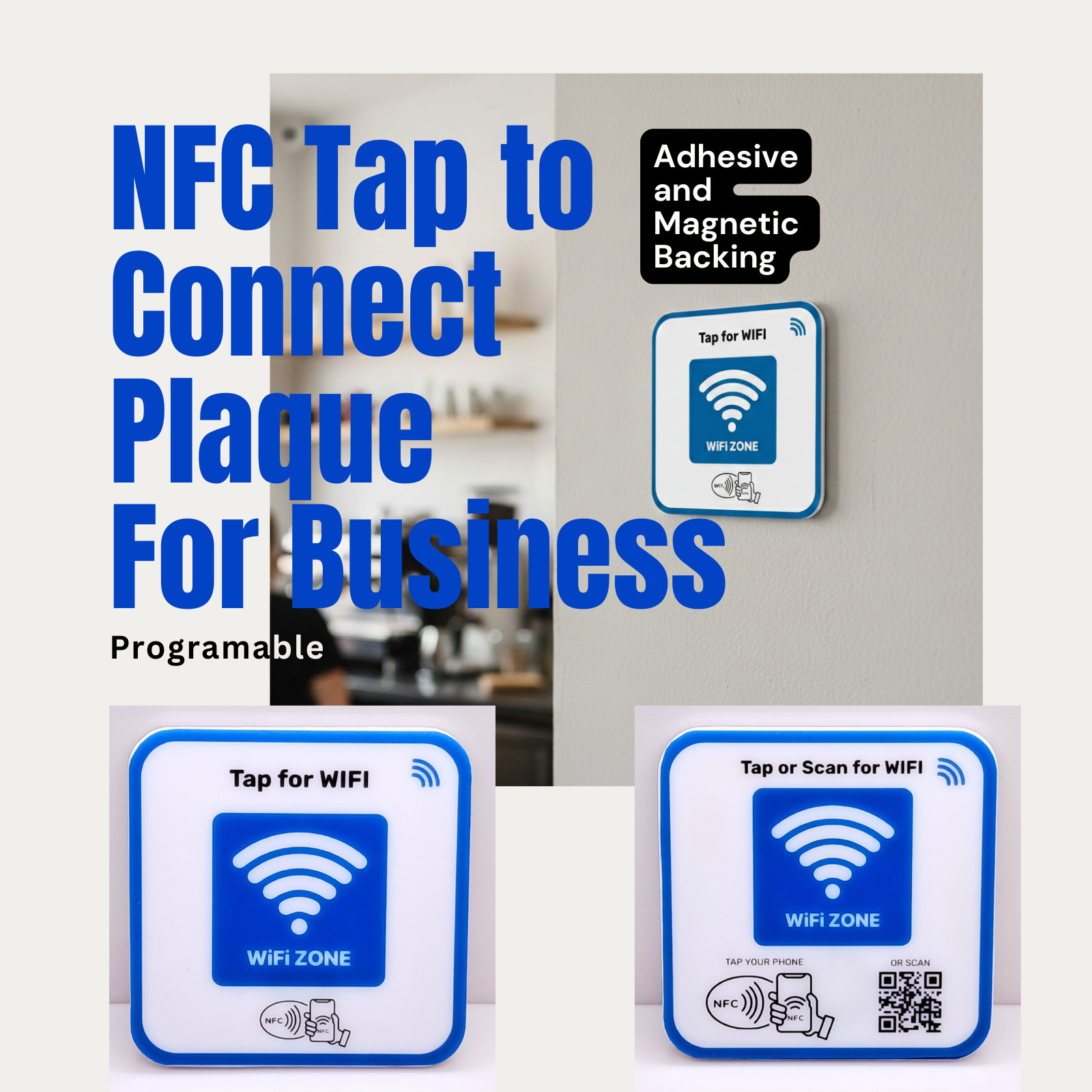 NFC WiFi Plaque – NFC Business Card for Instant WiFi Access