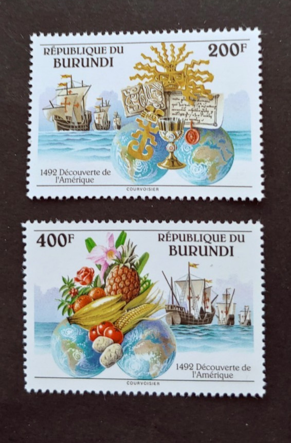 1992 COLOMBUS BOAT SHIP SET VF MNH BURUNDI (STMO)