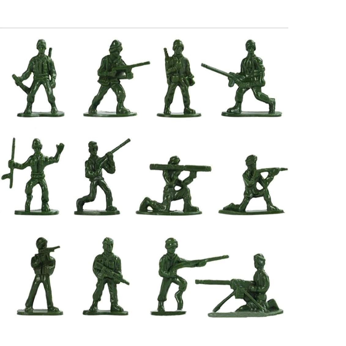 100 Green Army Men - Detailed Miniature Soldiers for Creative Play & Decorations
