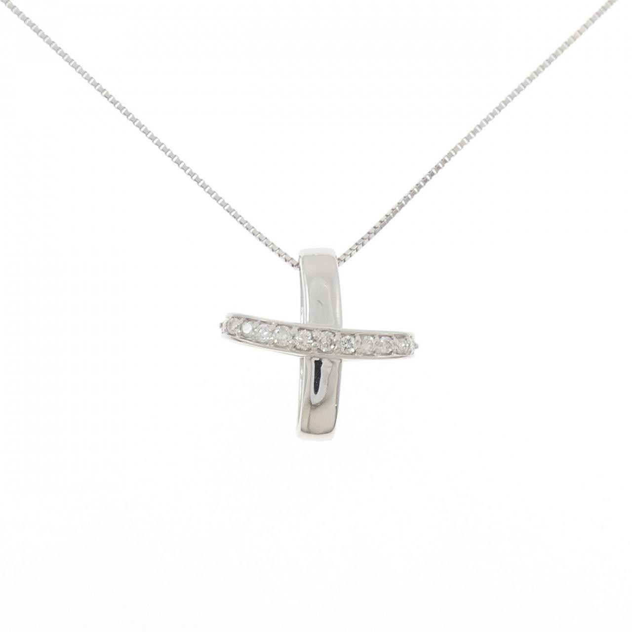 Authentic K18WG Diamond Necklace 0.30CT #270-004-147-3198