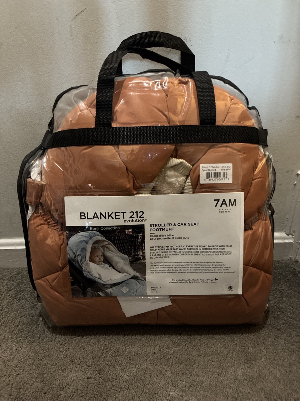 NEW With Tags 7 AM Enfant Blanket 212 Evolution Stroller Footmuff Chestnut