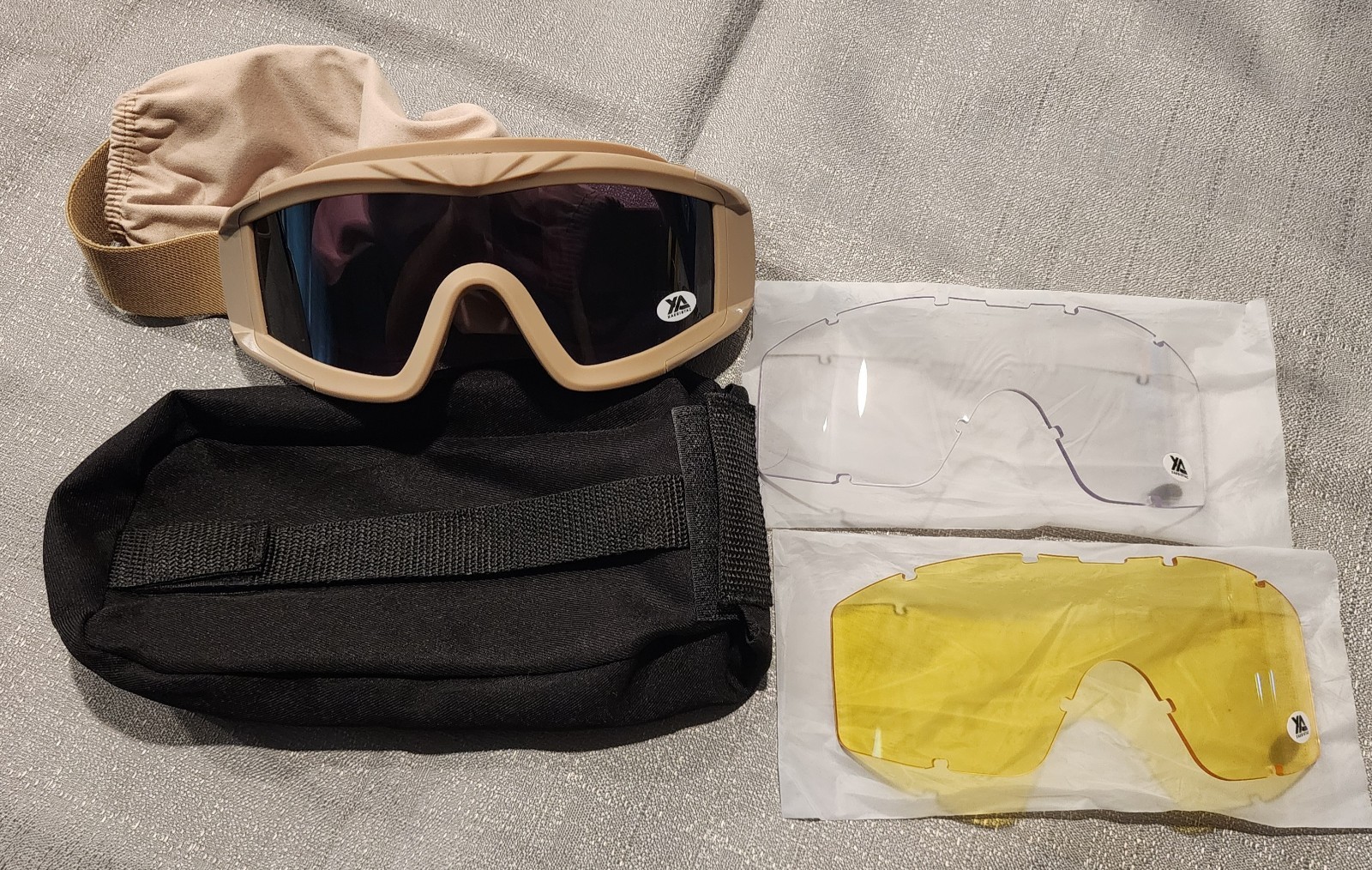 Xaegistac airsoft Tactical Goggles w/ Interchangeable Lenses and Carrying Pouch