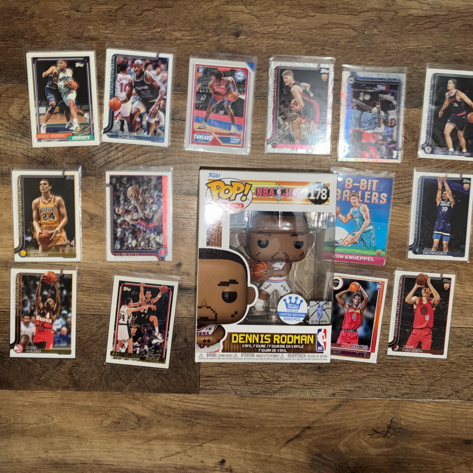 Funko POP DENNIS RODMAN NBA JAM 8-Bit LE 5000 Pcs. #178 + NBA Trading Cards Lot
