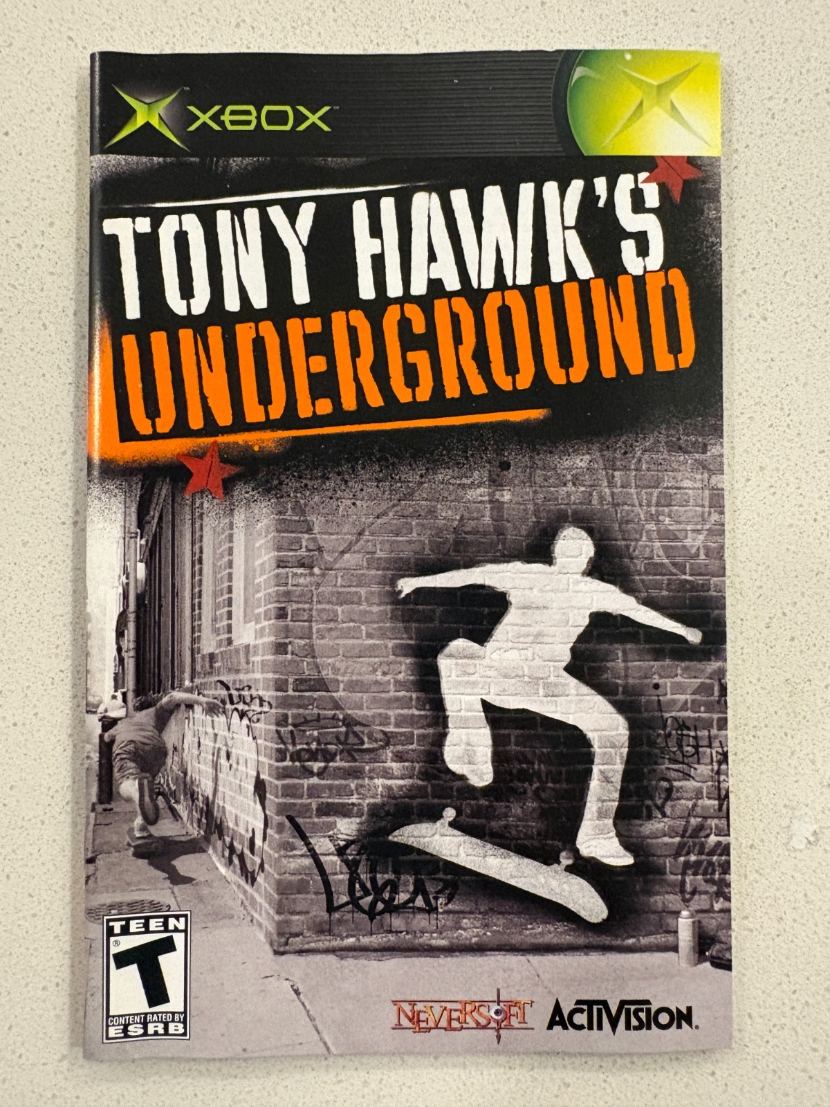 TONY HAWKS UNDERGROUND - XBOX - INSTRUCTION MANUAL AUTHENTIC