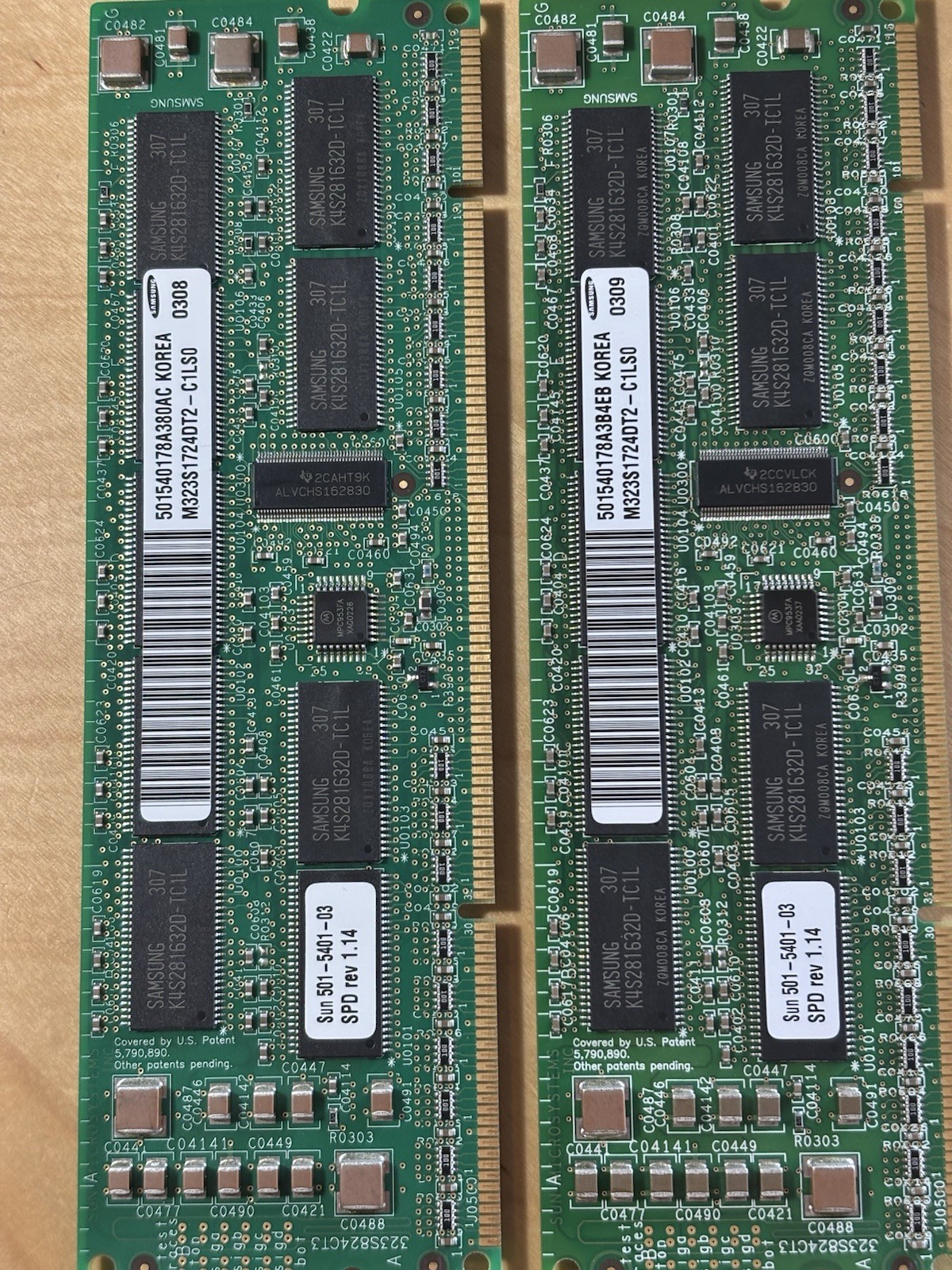 501-5401-03 Samsung 2*8Mx144 256MB SDRAM (x2 EACH 512MB TOTAL) for SUN SERVER