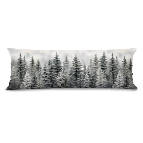 Winter Pine Christmas Forest 20x54 Body Throw Pillow Covers Winter Forest 04