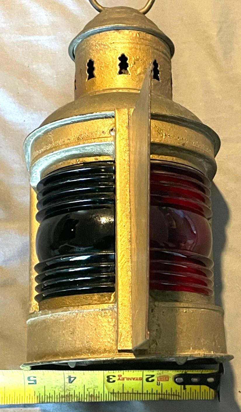 🔥ANTIQUE BRASS PERKO SHIP MARINE NAUTICAL DE-LITE RED GREEN LIGHT LANTERN
