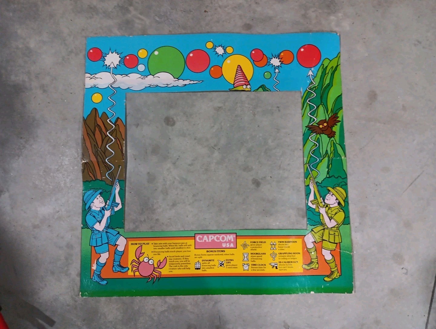 Capcom Buster Brothers Arcade Bezel Original (READ)