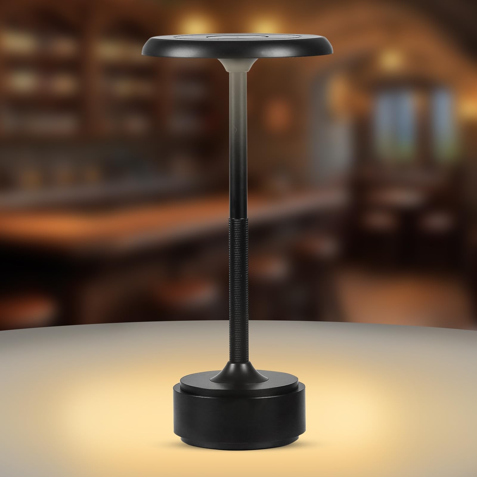HAPYGI 5200mAh Rechargeable Cordless LED Table Lamps Touch Sensor Black 