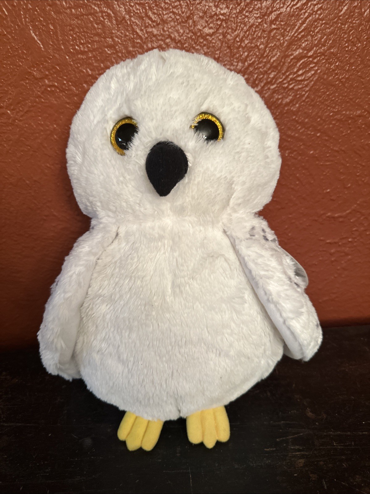 Wizarding World of Harry Potter Owl "Hedwig" 12” Plush White- Gold Glitter Eyes