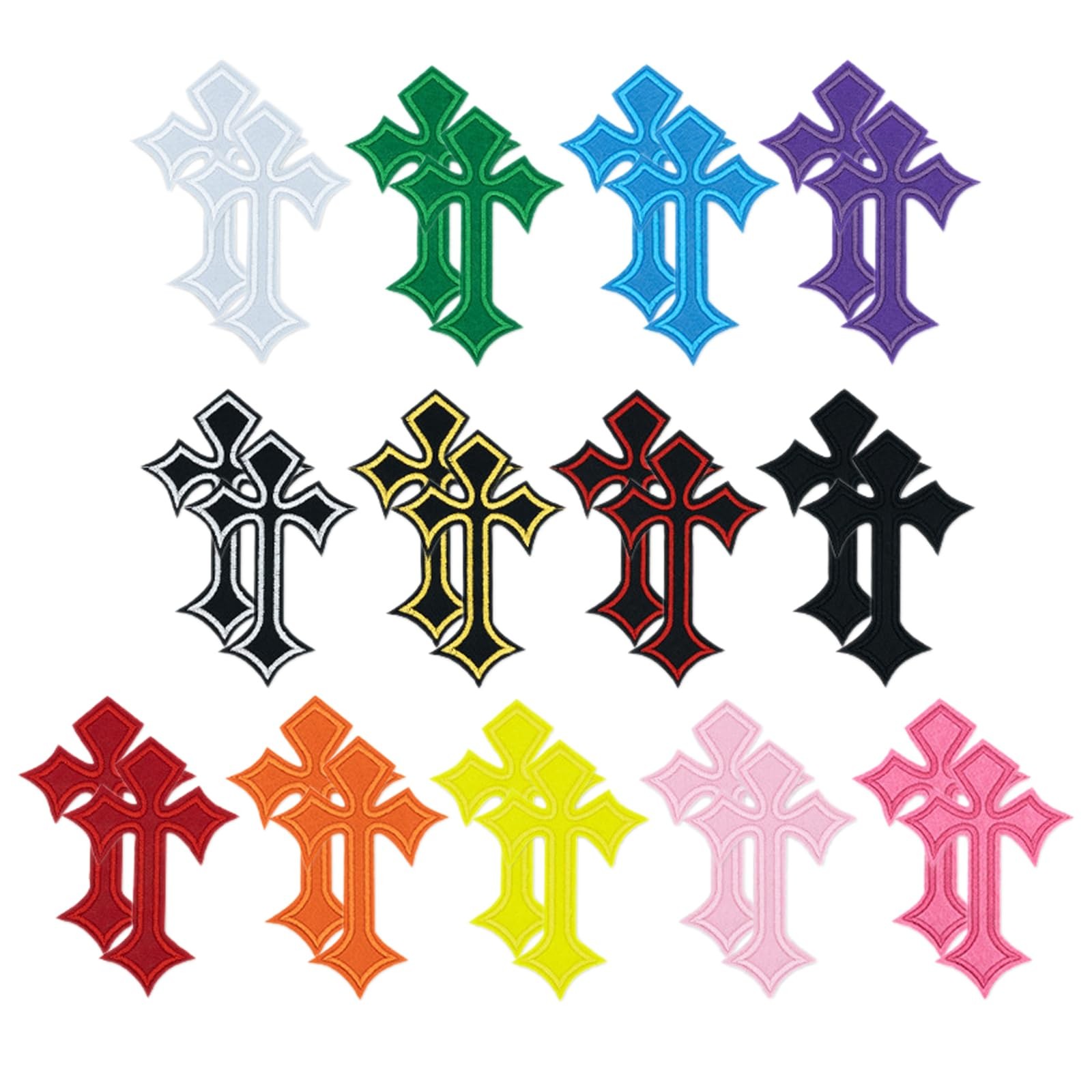 26 PCS Cross Patches Iron on, DIY Chrome Hearts Patches for Clothing Jeans Ha...