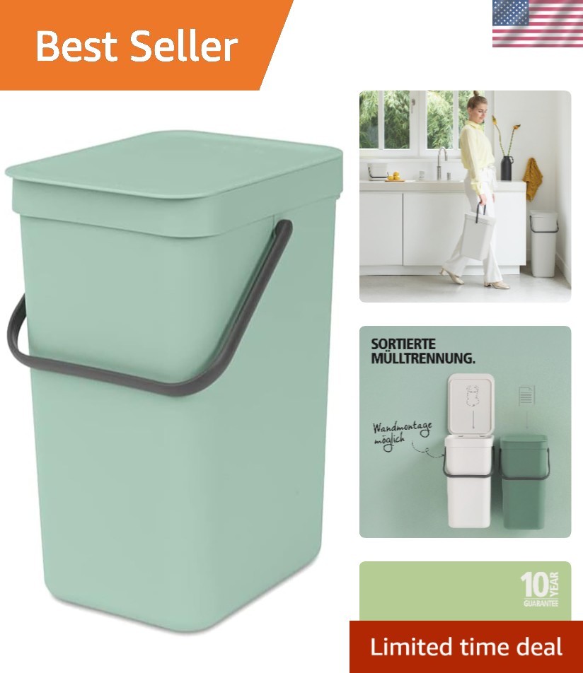 Sort & Go Kitchen Recycling Bin | S / 3.2 Gal / 12L | Jade Green | Removable ...