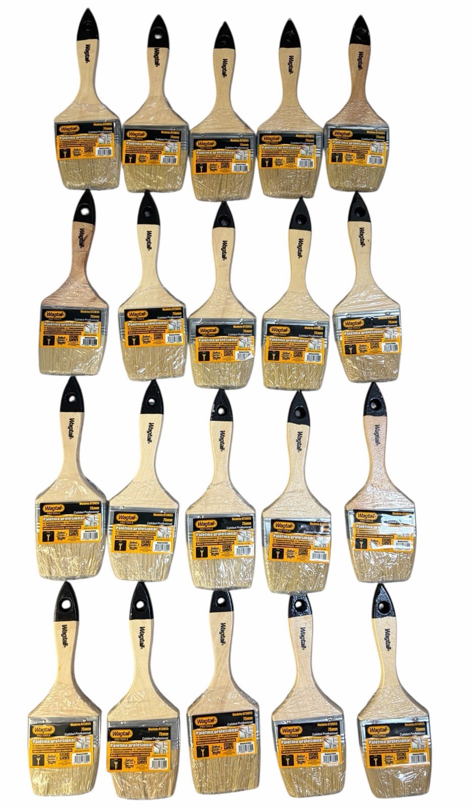 20 Pack 3” Flat Paint Brushes Hobbies DIY Home Painting Varnishes Stains Primer