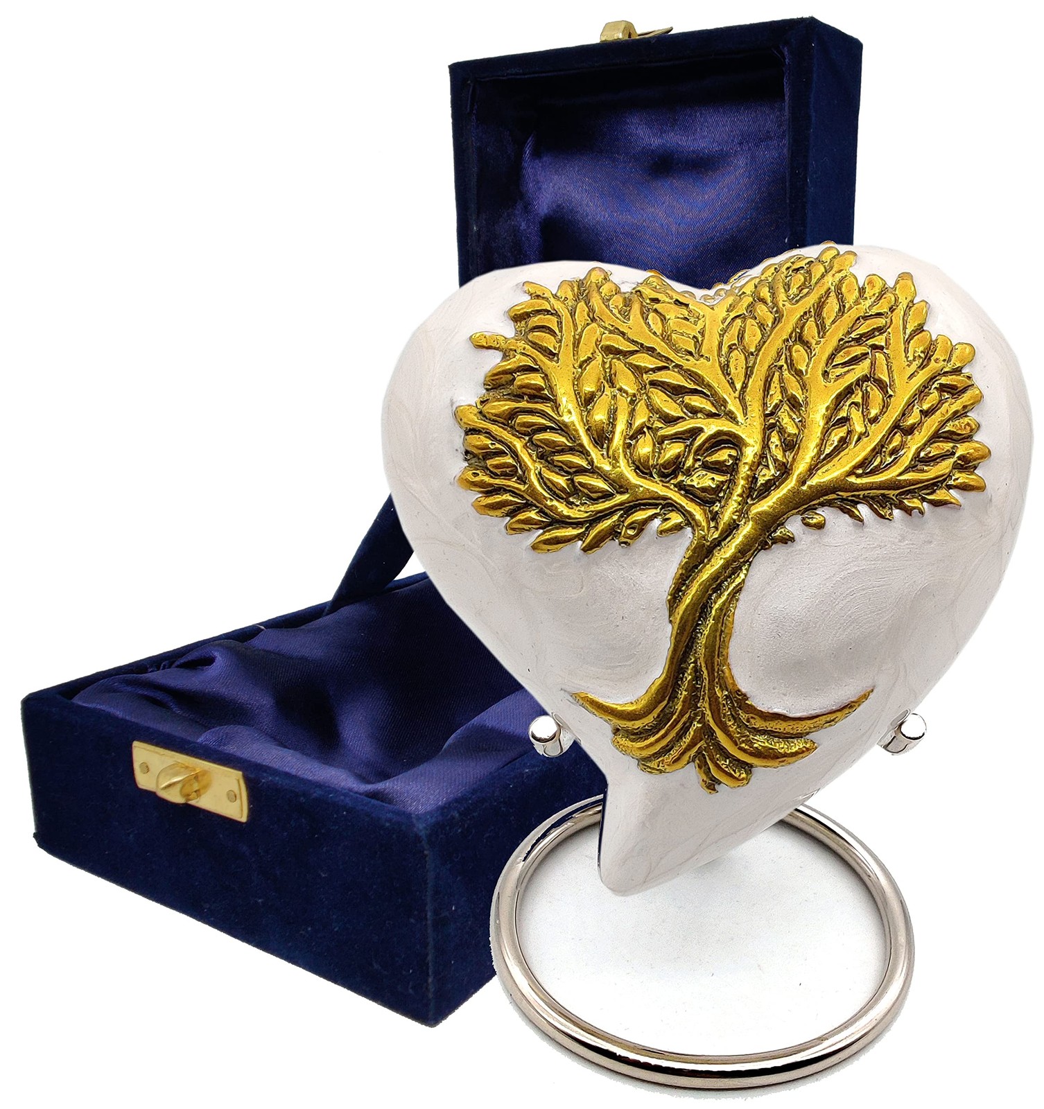 Tree of Life Heart Keepsake Urn - Mini Ash Handcrafted Cremation Small Urn fo...