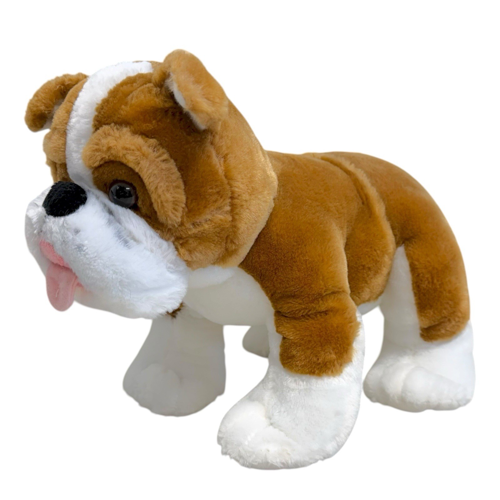 2014 Build A Bear BABW Workshop White Brown Bulldog Dog Puppy Stuffed Animal Toy