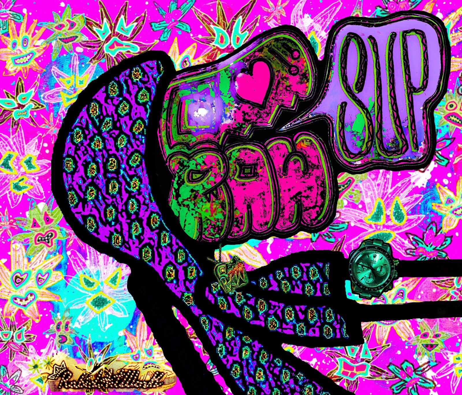 RAW HEADs #99 Sup Mfer 1of1 Digital Street Art Brut by RabidArtWork