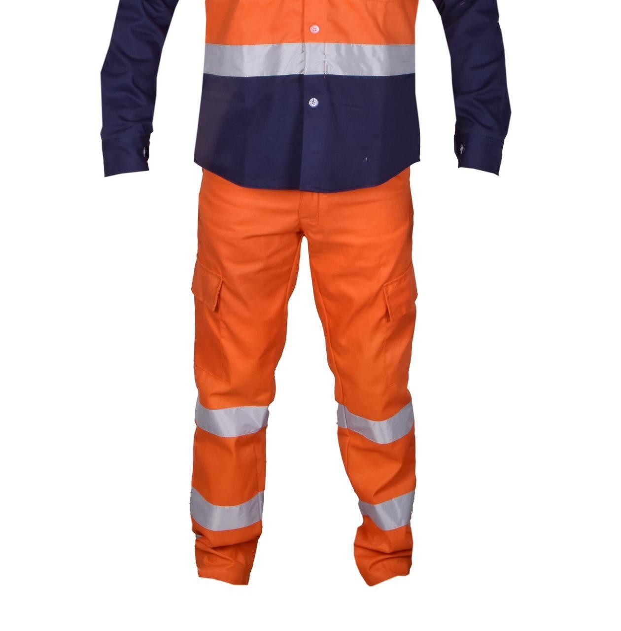 High Visibility Reflective Safety Uniform Shirt & Pants Workwear Set