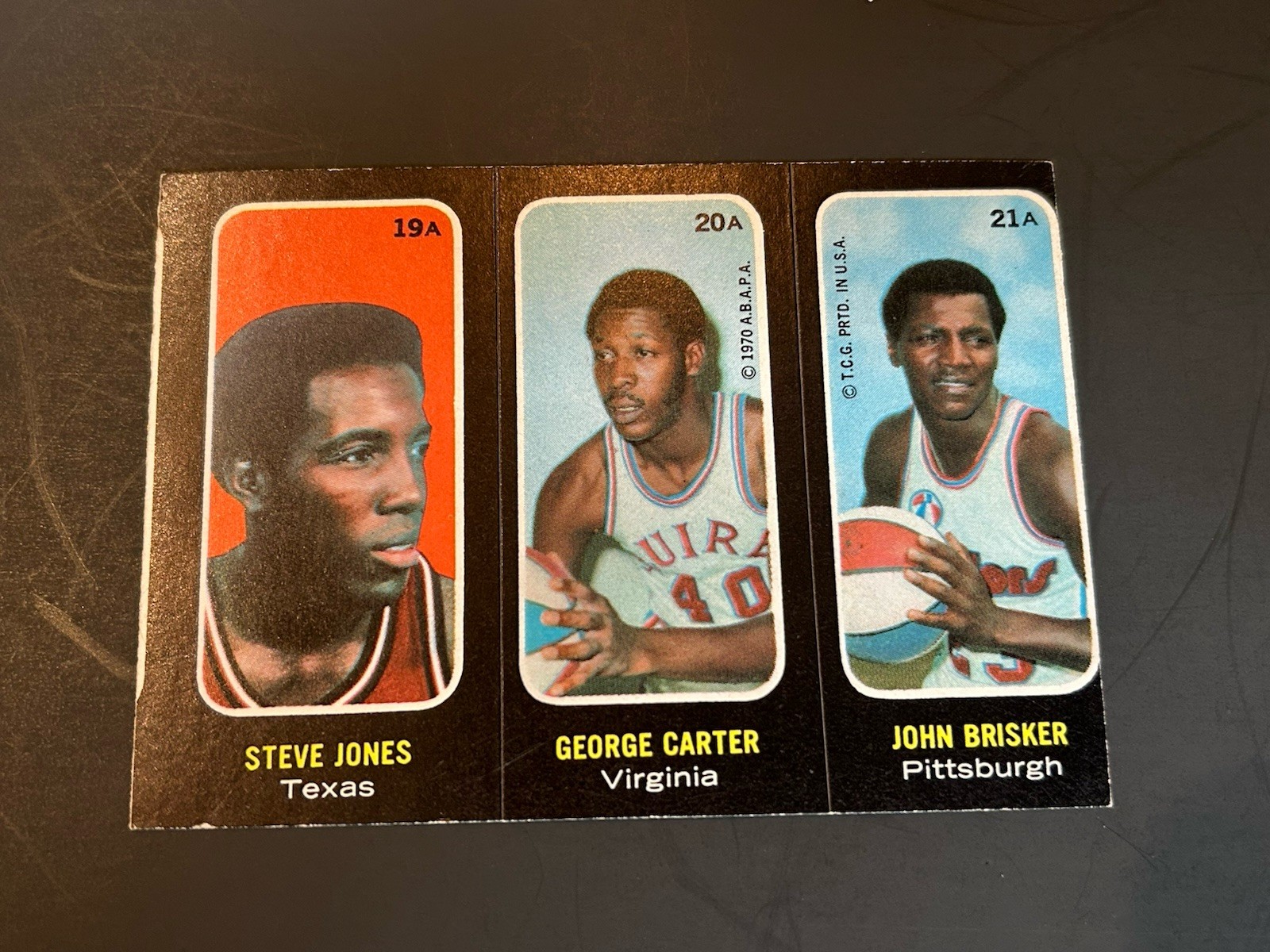 1971-72 Topps Basketball Stickers # 19A-20A-21A Jones Carter Brisker EX+/NM OC