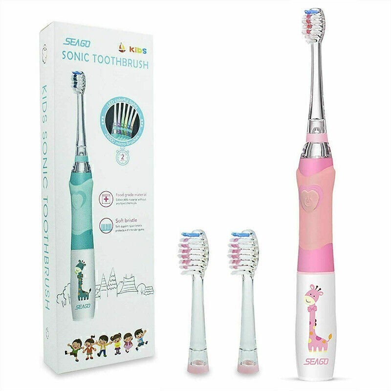 Children Kids Sonic Electric Toothbrush Waterproof 3-12 Ages LED Smart Timer