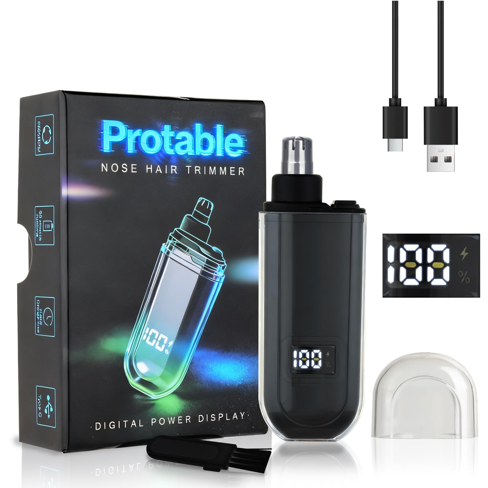 Mendaping Nose and Ear Hair Trimmer for Men, 2026 Small, Black 