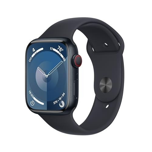 APPLE WATCH SERIES 9 (GPS + LTE) 45MM MIDNIGHT ALUMINUM CASE BLACK BAND - BLACK