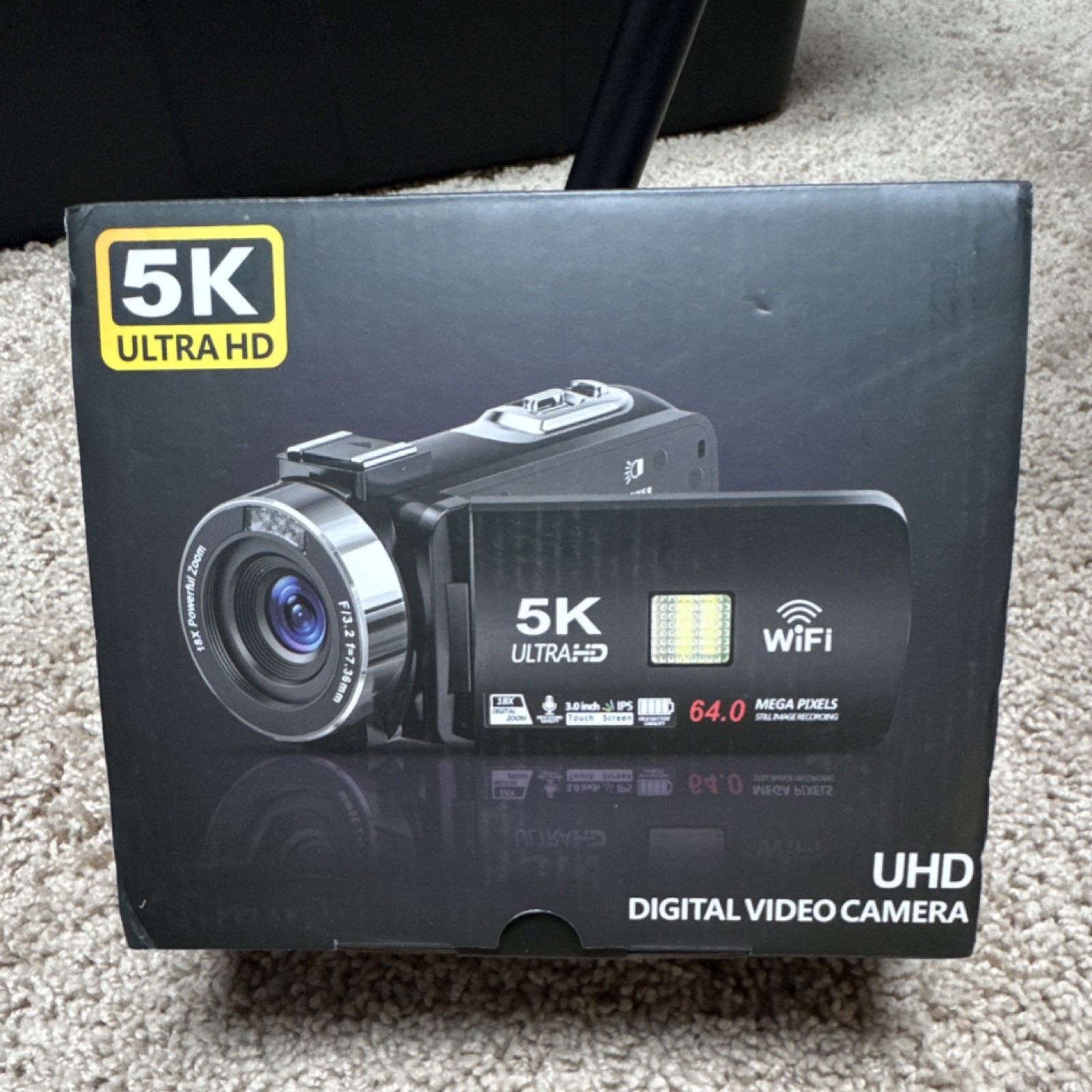 5K Ultra HD Digital Video Camera 64MP Wi-Fi Night Vision Touch Screen 18x Zoom