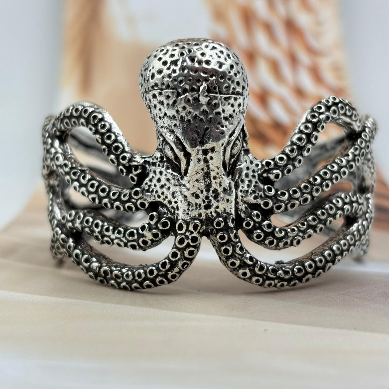 Octopus Cuff Bracelet,  Sea Creature Bangle, Gothic Bangle, 925 Silver Bangle***