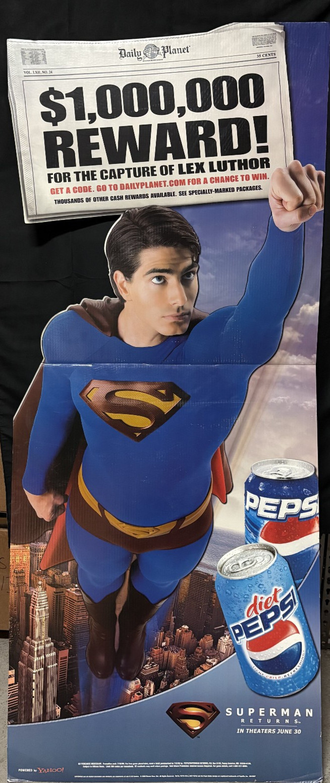 Superman Returns - 2006 Promo Cardboard Cutout Standee - Pepsi DC Comics Warner