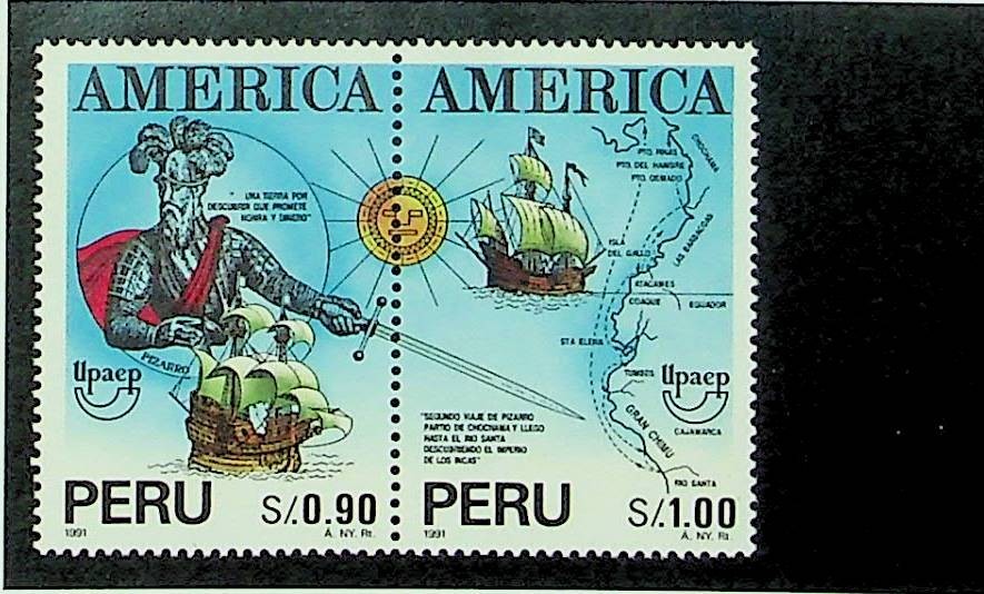 PERU Sc 1047 NH ISSUE OF 1993 - DISCOVERY OF AMERICA - (RM26)
