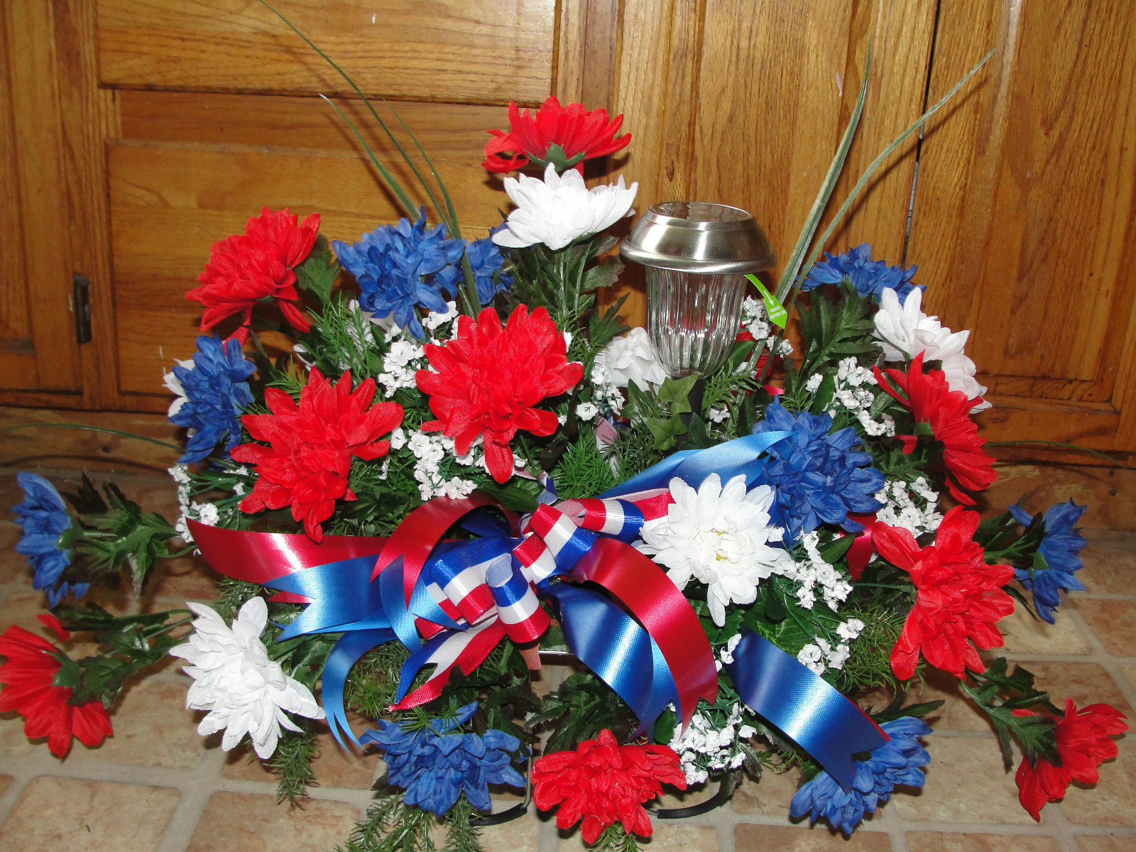 Army Memorial Flowers Military Missed Loved One Patriotic Cemetery