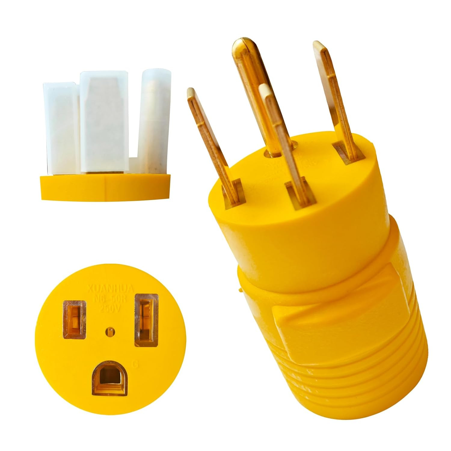 NEMA 14-50P to 6-50R Welder Compact Adapter Cord, 50 Amp 4 Prong RV Generator Ma