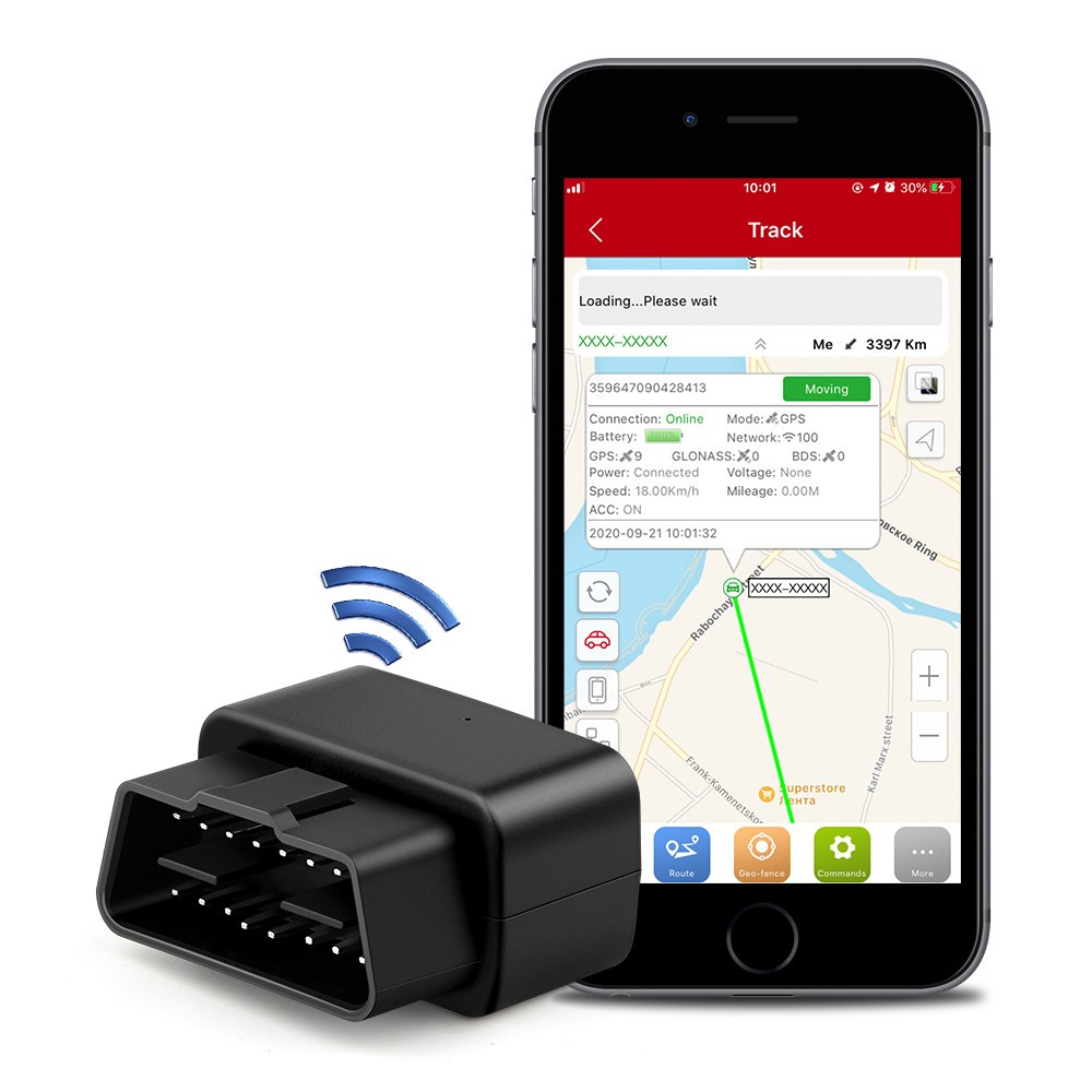 OBD GPS Tracker Real-Time Car Vehicle Tracking Device with App