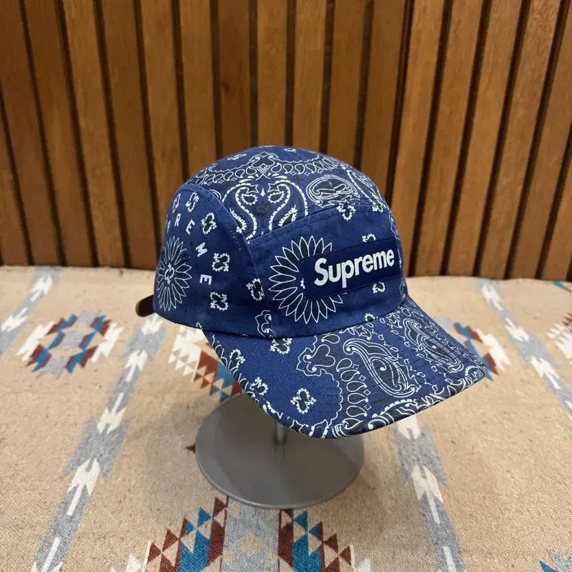 Supreme Bandana Camp Cap Navy 21SS