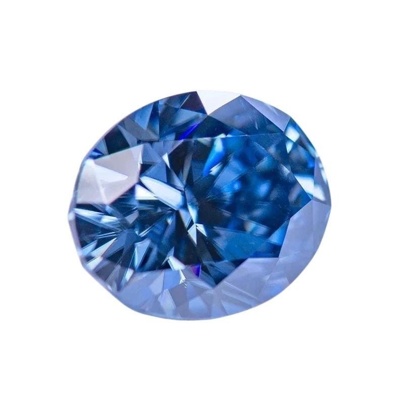 AAA+ 2Ct Fancy Blue Diamond Oval Cut Loose Gemstone  VVS1