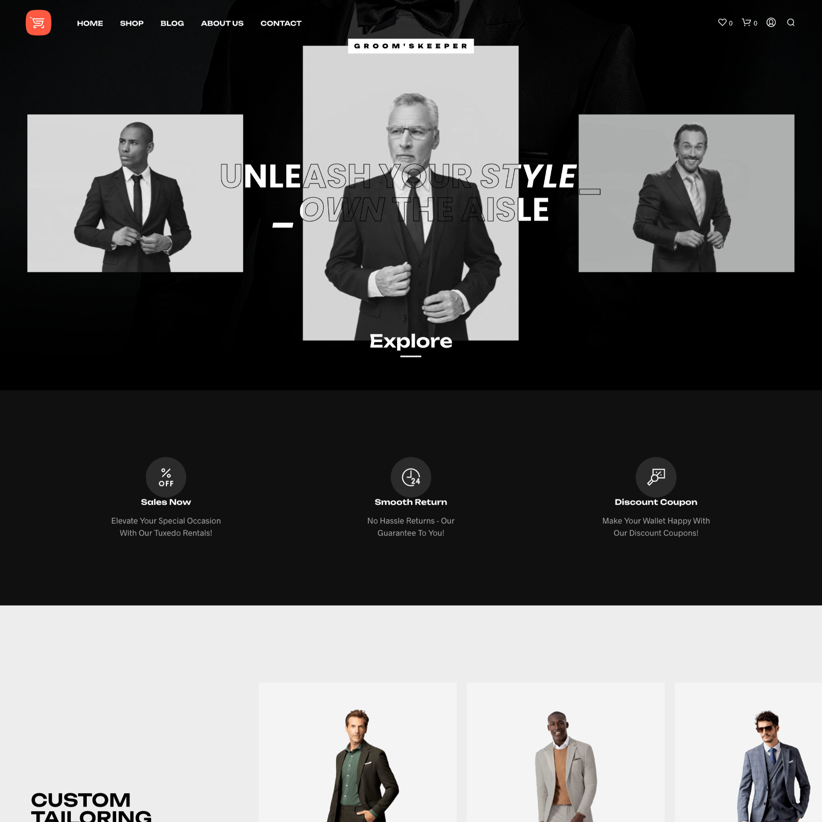 Tuxedo Shop Website Design for Sale with Free VPS Web Hosting