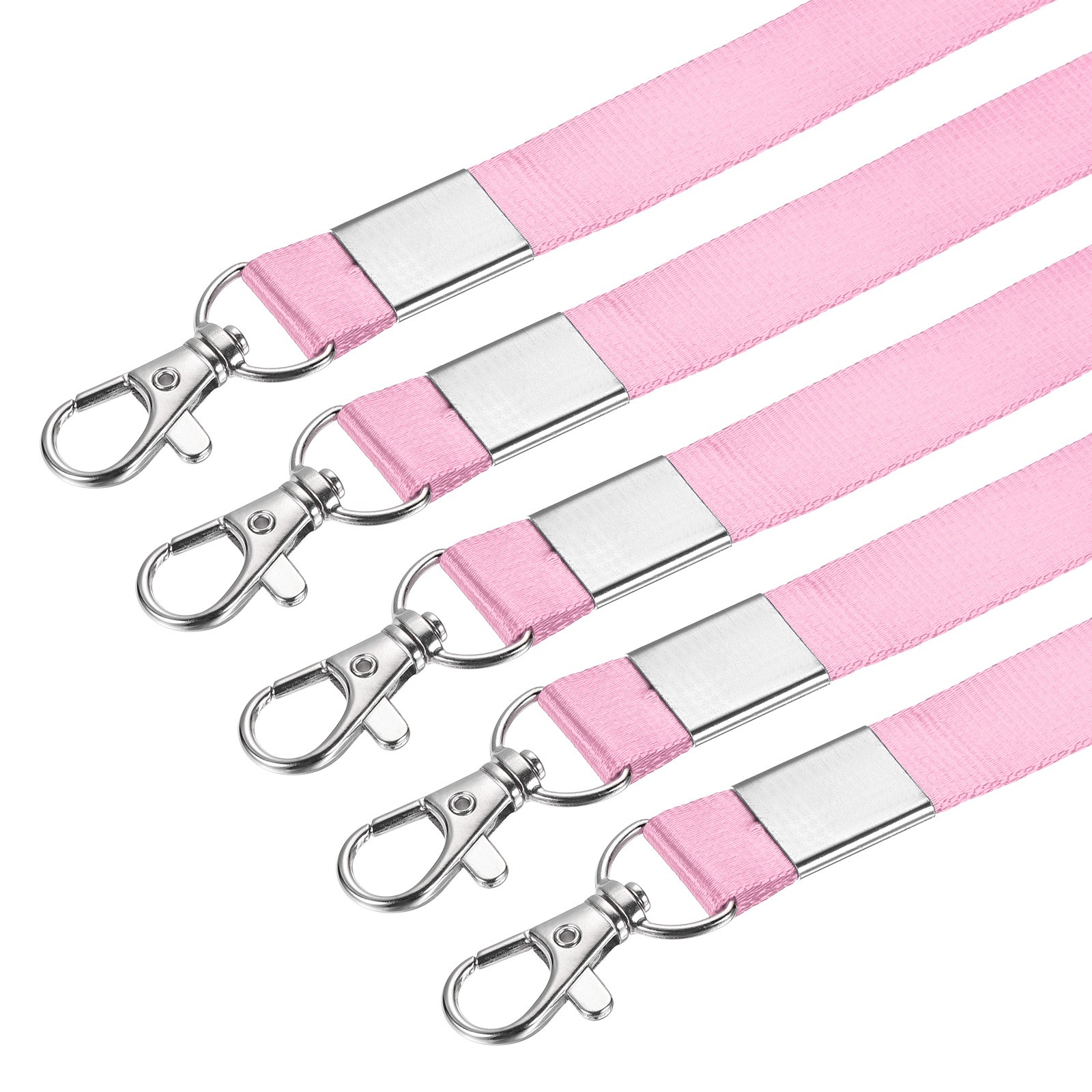 Neck lanyards, flat shoulder strap swivel cord hook clamp, pink 10pcs