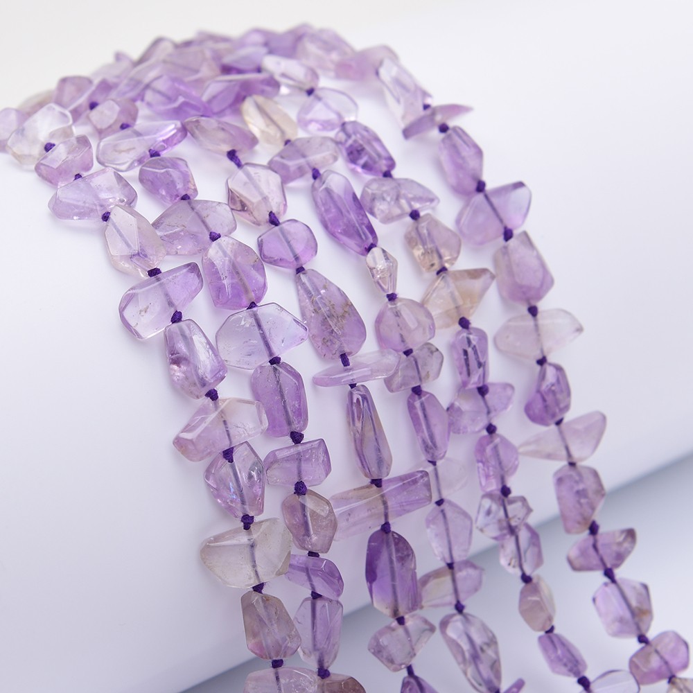 Natural Purple Ametrine Quartz Freefrom Cut Nugget Loose Beads 16'' Strand DIY
