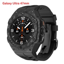 For Samsung Galaxy Watch7 Ultra 2025 Carbon Fibre Case Rubber Strap Band Mod Kit