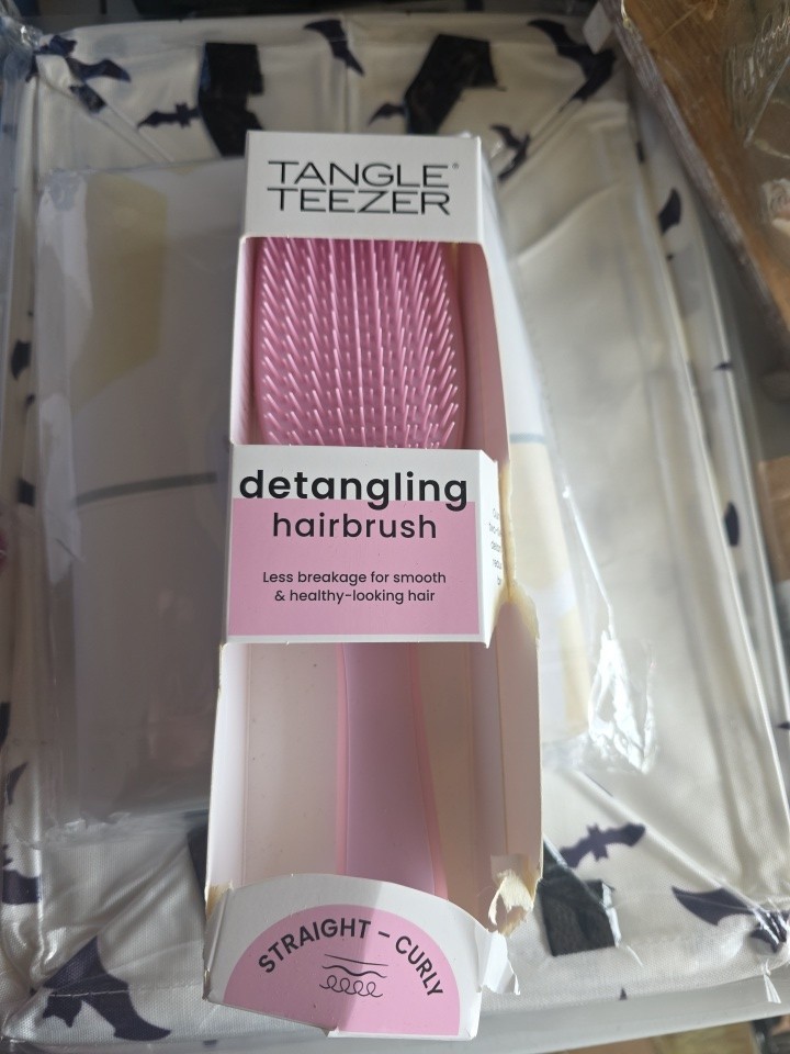 Tangle Teezer Detangling Hairbrush For Wet & Dry Hair Pink Straight & Curly
