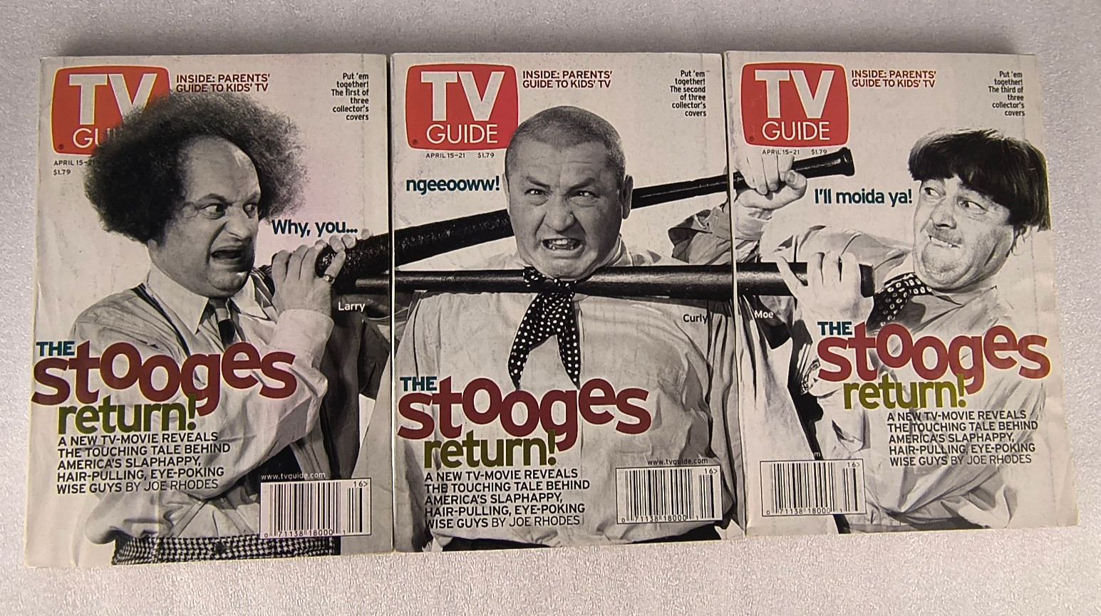 TV GUIDES The Three Stooges set of 3