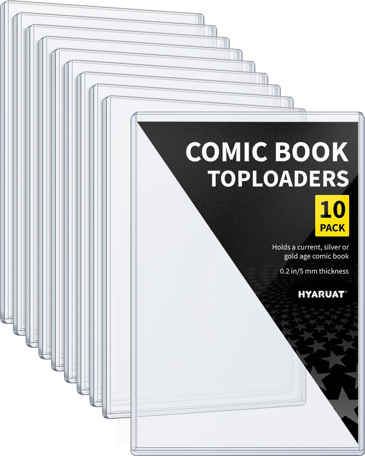 HYARUAT Comic Book Top Loaders - Protector Hard Case Sleeve, Clear Light Blue 