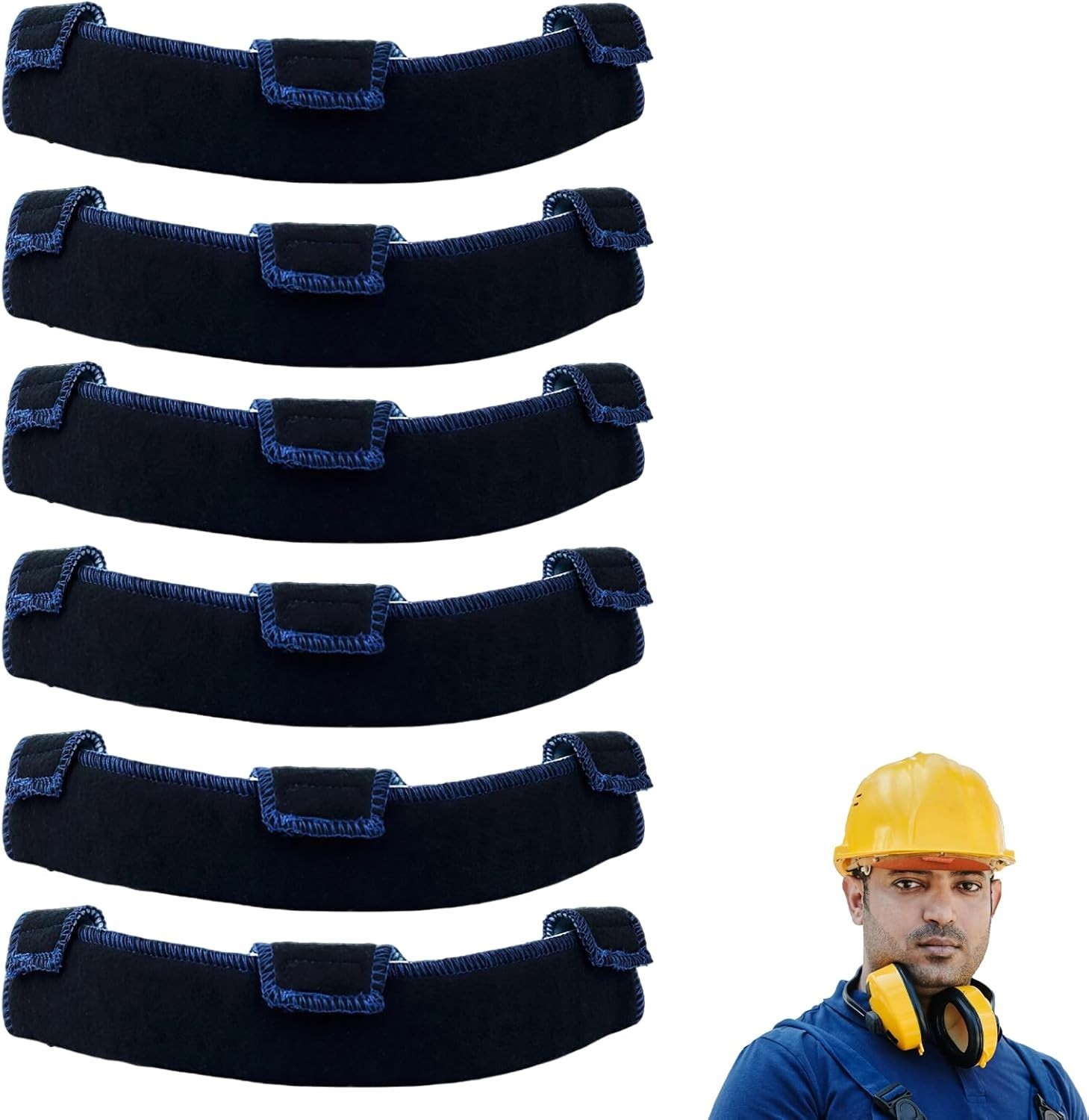 6 PCS Hard Hat Liner, Hard Hat Sweatband, Washable Hardhat Sweatband, Reusable F