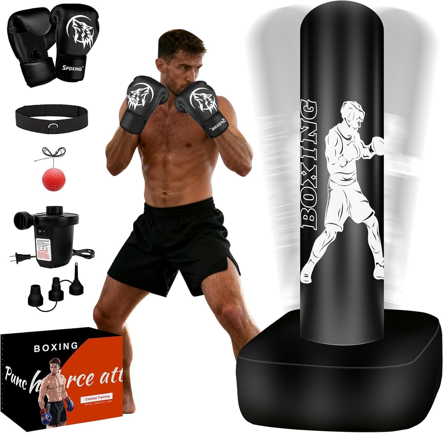 Heavy Punching Bag Boxing Free Standing Fitness MMA Fitness Training Equipment