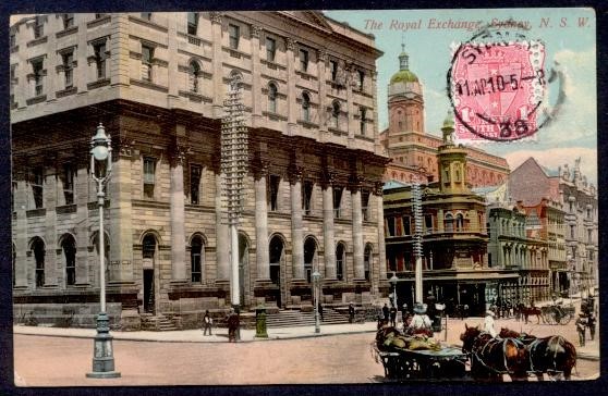 AUSTRALIA 1910 NSW SYDNEY ROYAL EX PPC SH PAID TO USA w/DUE