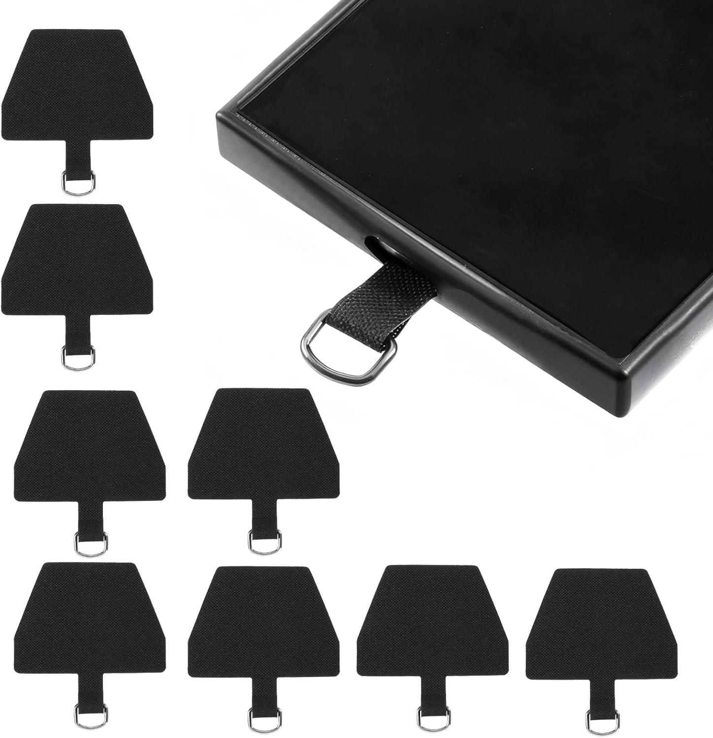 New 8 Pack Phone Tether Tab Universal Phone Strap Black Fast Shipping